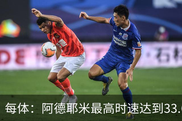 每体：阿德耶米最高时速达到33.6公里，全场冲刺多达39次